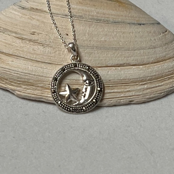 925 Sterling Silver. Marcasite. Necklace - Picture 4 of 7